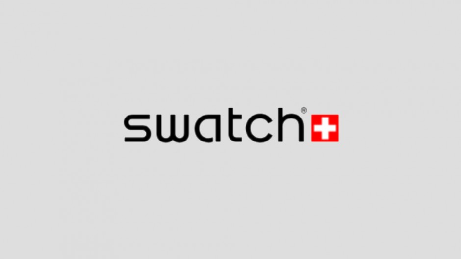 Swatch logo, grey background